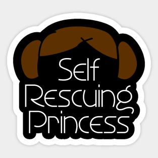 Self Rescuing Princess of Alderaan - White Text Sticker